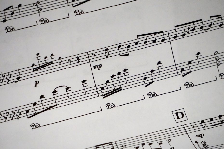 music sheet showing musical notes
