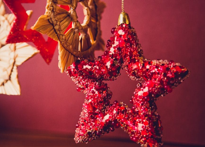 red and gold star ornament