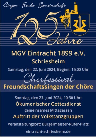 Auftritt beim 2. Chorfestival der Eintracht Schriesheim